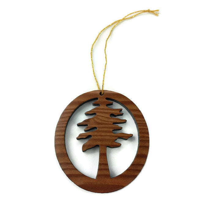 Wood Christmas Ornament Redwood Tree -15003