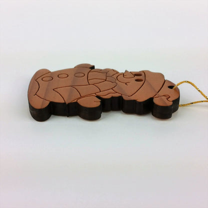 Snowman Christmas Ornament Handmade Wood - 1060L