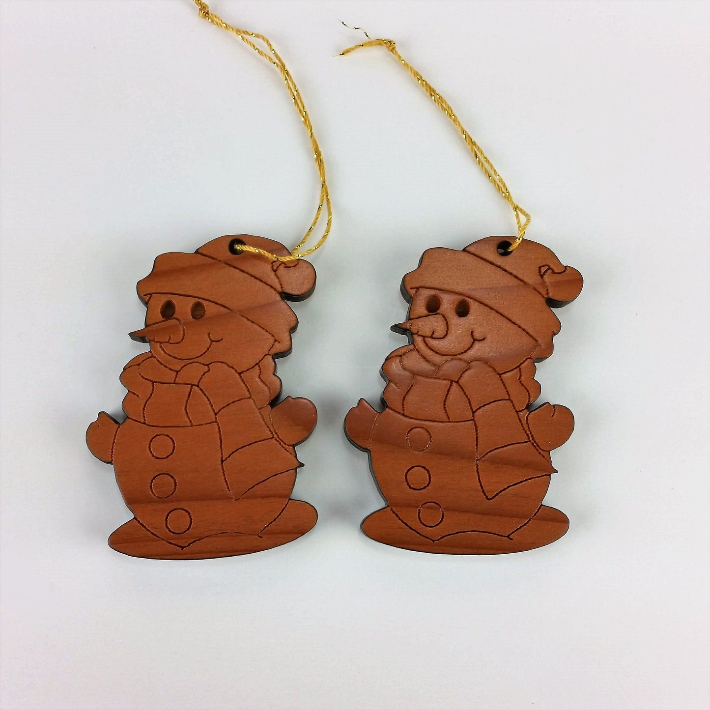 Snowman Christmas Ornament Handmade Wood - 1060L