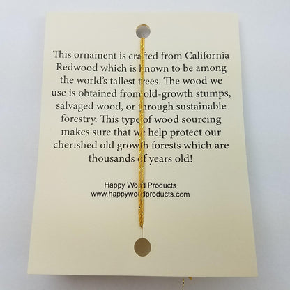 Praying Hands Christmas Ornament Wood Made in USA - 1062L