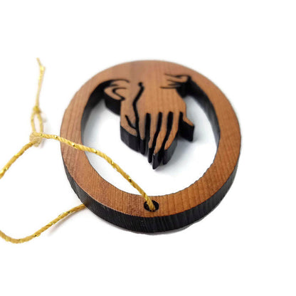 Praying Hands Christmas Ornament Wood Made in USA - 1062L