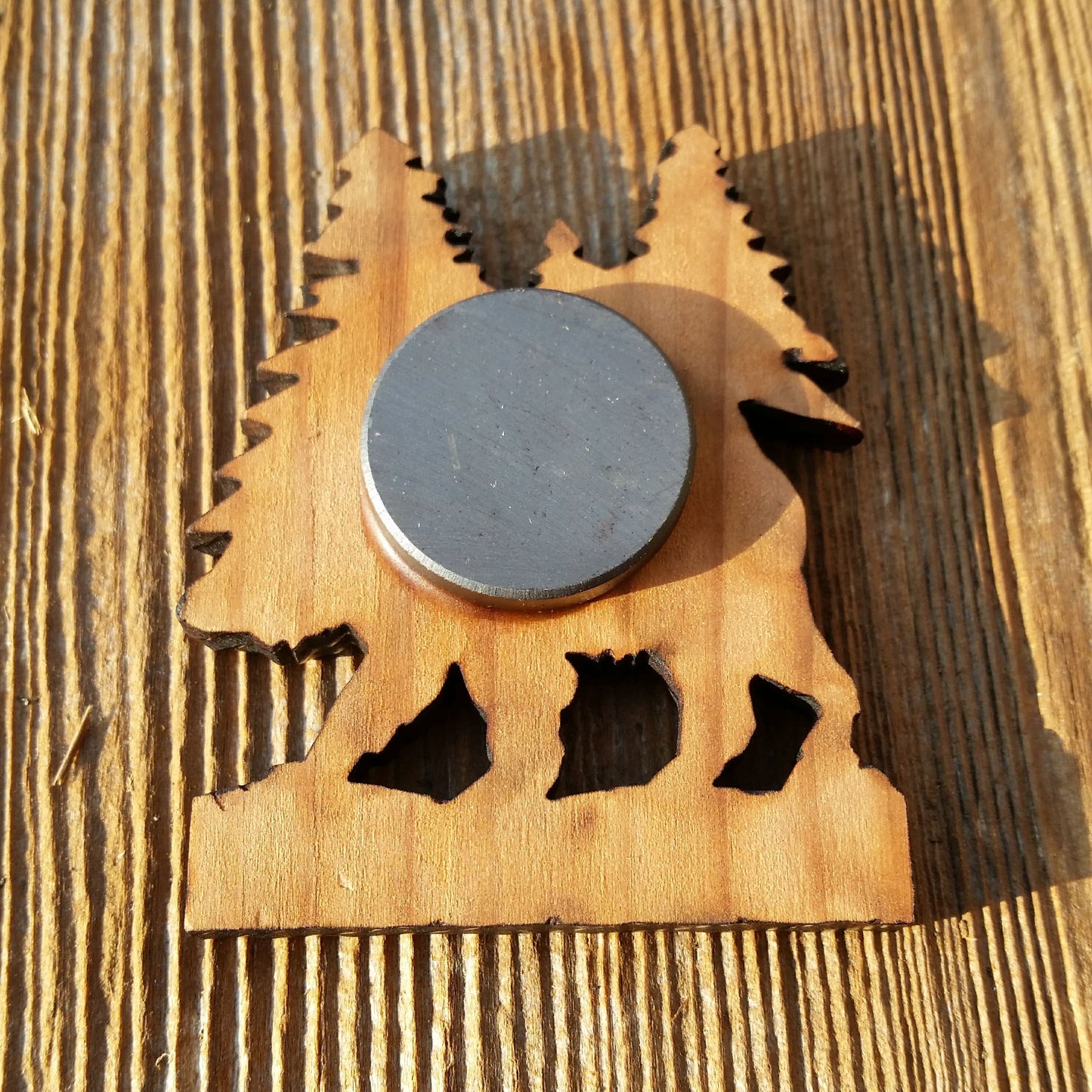 Yosemite National Park Bear and Trees Wood Refrigerator Magnet Made in USA Souvenir - 4002YNP