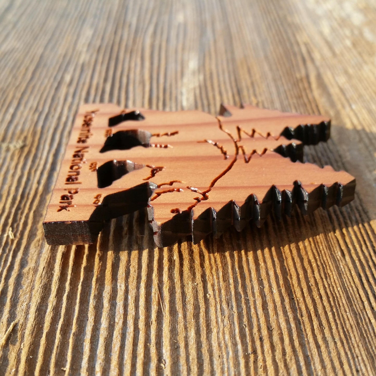 Yosemite National Park Bear and Trees Wood Refrigerator Magnet Made in USA Souvenir - 4002YNP