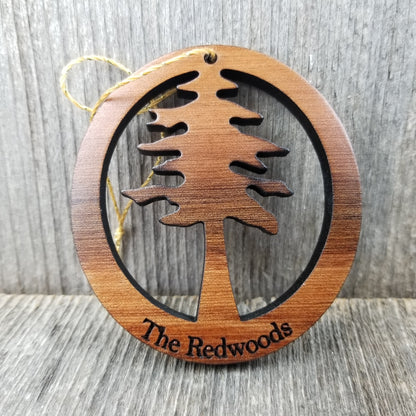 Redwood Tree The Redwoods Wood Christmas Ornament California Redwoods Handmade in USA - 15004
