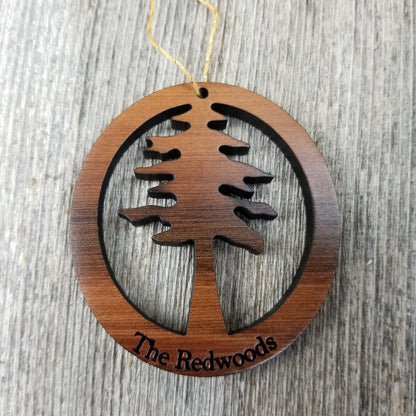 Redwood Tree The Redwoods Wood Christmas Ornament California Redwoods Handmade in USA - 15004